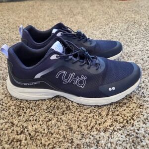 Ryka Sky Walk Swift Womens Walking Shoes Navy Blue Bungee Laces Size 8M 901263